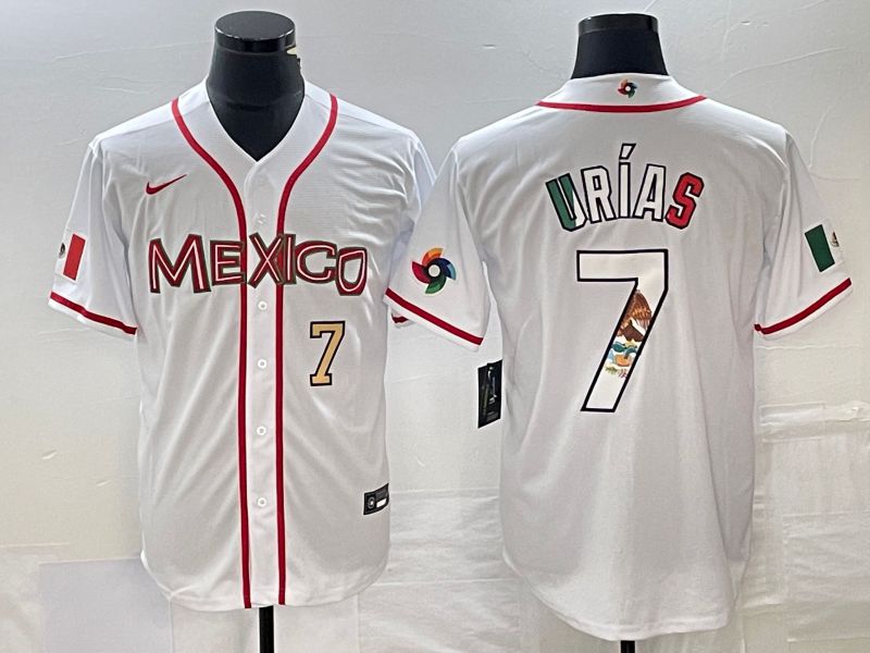 Men 2023 World Cub Mexico #7 Urias White Nike MLB Jersey75